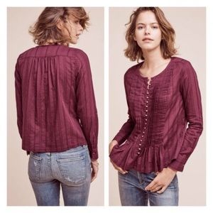 Anthropologie Maeve Gelise Purple Blouse S